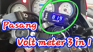 Cara pasang voltmeter 3 in 1 ke ninja 250 karbu