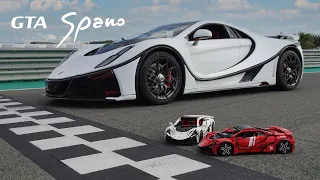 Spania GTA Spano: 400 km/h hypercar vs. BuWizz GTA Spano: 1:8 scale model made of LEGO® bricks