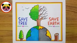 World Environment Day Drawing / World Environment Day Poster / Save Nature Drawing