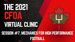 The 2021 CFOA Virtual Conference. Session #7, Mechanics for High Performance Football.