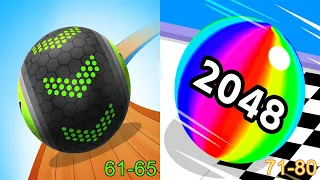 Going Balls VS Ball Run 2048 Android iOS Gameplay (Level 61-65 VS Level 71-80)