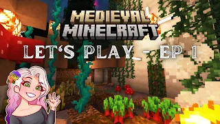 Medieval Minecraft Modpack Let's Play - Episode 1 (Cows and Villagers)