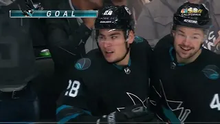 Erik Karlsson's stretch pass finds Tomas Hertl and Timo Meier