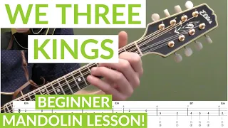 We Three Kings | Beginner Bluegrass Mandolin Lesson With Tab