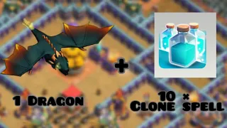 Clash Of Clans| 1 Dragon + 10 × Clone Spell (M.O.M.M.A's Madhouse)#gaming #clashofclans #clashsl