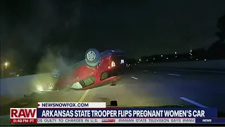 Police officer flips pregnant woman's car in Arkansas attempting to pull her over