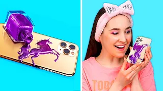 ¡GENIALES MANUALIDADES Y TRUCOS DE DECORACIÓN! || Personaliza tu iPhone con 123 GO! GOLD