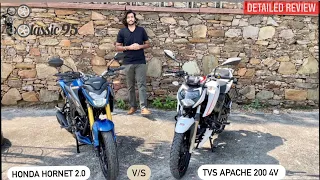 TVS Apache RTR 200 4V VS Honda Hornet 2.0 - Detailed Comparison