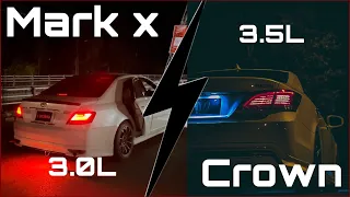 CROWN MAJESTA 3500cc (2GR-FXE) VS MARK X 3000cc (3GR-FSE) | FRIENDLY RUN |