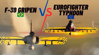 SIMULAÇÃO: F-39 Gripen E (BRASIL) vs (EUROPA) Eurofighter Typhoon - Qual é o Melhor Caça?