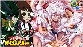 Mha | Class 1-A React To Gear 5 👒Luffy vs Kaido | One Piece | Gacha React | Part 2 🇧🇷 🇺🇸 ☠️ 🏴‍☠️