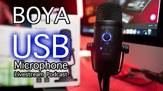 BOYA BY PM500 USB MICROPHONE FOR LIVE STREAM PODCAST AND VOICE-OVER UNBOXING AND TEST WITH AUDACITY