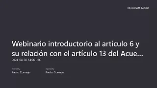 Introduction to Article 6 and its relationship with Article 13 of the Paris Agreement [Spanish]