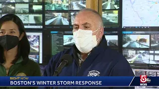 Boston Mayor Michelle Wu is providing an update on the city's response to a powerful nor'easter t…