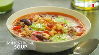 Sausage Minestrone Soup With Basil Pesto | Food Channel L Recipes