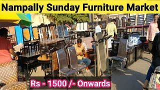 Nampally Sunday Furniture Market In Hyderabad // Cheap And Best Furniture Market In Hyderabad