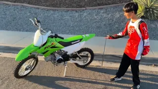 How to ride a 2022 Kawasaki KLX110R motorcycle - 4th grade Passion Project