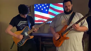 Father Son duo play Star Spangled Banner National Anthem a al Metallica