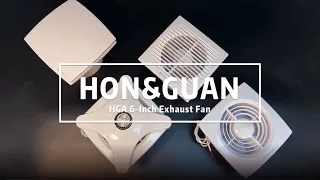 Hon&Guan 6 Inch Axial Exhaust Extractor Fans for Bathroom & Kitchen | Window and Wall Installation