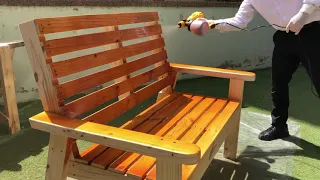 ספסל לגינה ממשטחים - garden bench made from pallets
