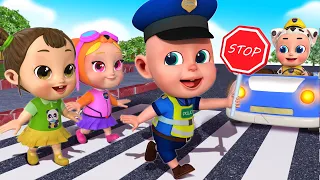 Policeman keeps everyone safe - Safety Tips + Wheels on the Bus | More Nursery Rhymes & Kids Songs