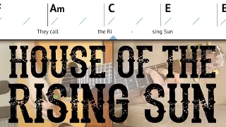 House Of The Rising Sun - Easy Guitar Lesson | The Animals - Basic Chords & Picking