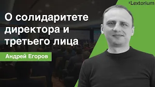 О солидаритете директора и третьего лица [Андрей Егоров - Лексториум]