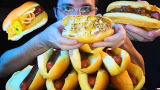 HOT DOG TOPPING PARTY! MCDONALDS SAUCE, CHEESE, BEANS, BLOW TORCH! * MUKBANG * | NOMNOMSAMMIEBOY