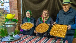 Baklava - Traditional Azerbaijani Sweet. Flower Tea