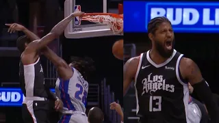 Paul George murders Isaiah Stewart with dynamite dunk!😮