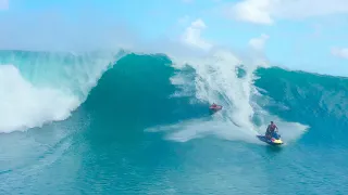 SURFING 40FT WAVES ON A INFLATABLE RAFT!