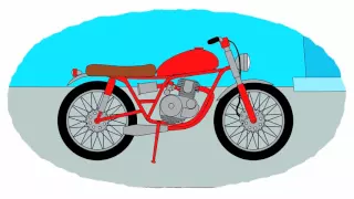 Zeichentrick-Malbuch - die Motorräder. Teil 1.