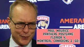 Paul Maurice, Panthers Postgame: Florida 4, Montreal Canadiens 3 (SO)