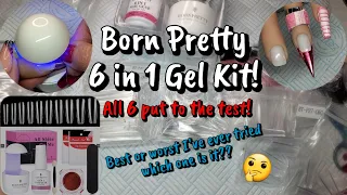 BORN PRETTY 6 IN 1 GEL KIT WITH MINI LAMP & 6 DIFFERENT TIPS!! TRYING 6 DIFFERENT WAYS!