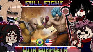 Anime Villains React To Saitama Vs Goku Full Fight | Luta Completa | Fan Animation | Gacha React 🐉👊🏼