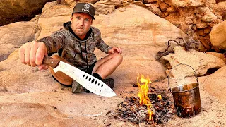 SOLO CAVE Camping - Foraging For Food, Fishing & Fire Cooking