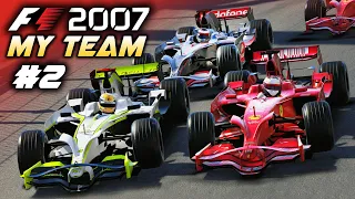 F1 2007 MY TEAM CAREER Part 2: B-SPEC CAR! TAKING ON MCLAREN & FERRARI! LAST LAP ACTION!