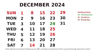 Calendar December 2024