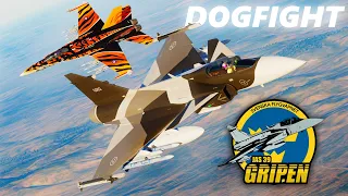 Jas 39 Gripen Vs F/A-18C Hornet Dogfight | Digital Combat Simulator | DCS | MOD |