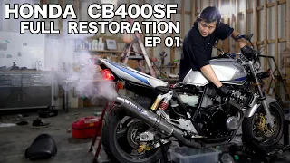 [HONDA CB400sf Full Motorcycle Restoration①] Start engine from fault condition.