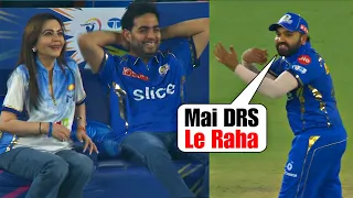 Rohit Sharma fooled Nita Ambani and Akash Ambani by hinting to take DRS ahead of Hardik Pandya