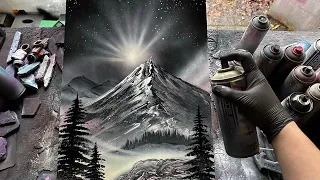 Mountains of Winter - SPRAY PAINTING ART by Skech