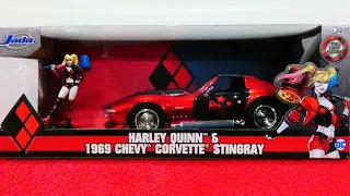 Jada Hollywood Rides HARLEY QUINN and 1969 CORVETTE STINGRAY 1/18 Scale