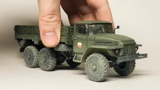 URAL-377 - CIVILIAN TRUCK IN THE ARMY: how to assemble and paint scale model