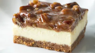 Pecan Pie Cheesecake Recipe (Bars or Cake!) ⁠