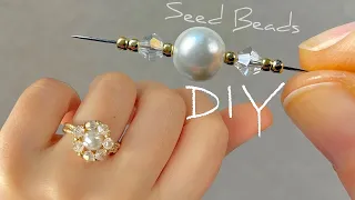 DIY Pearl Beaded Ring Tutorial | Seed Bead Ring Making Guide