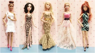 5 Easy DIY Barbie doll dresses 👗 party dress 👗 prom dress 👗