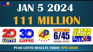 Lotto Result Today 9pm Jan 5 2024 [Complete Details]
