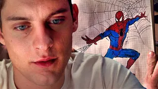 Peter Parker Drawing Spider-Man Costume Scene - "Costume Montage" - Spider-Man (2002) Movie Clip