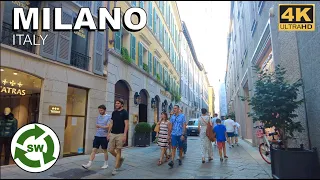 Milan City - Walk to the most expensive shopping street  | Fashion Capital | 4K | August 2022